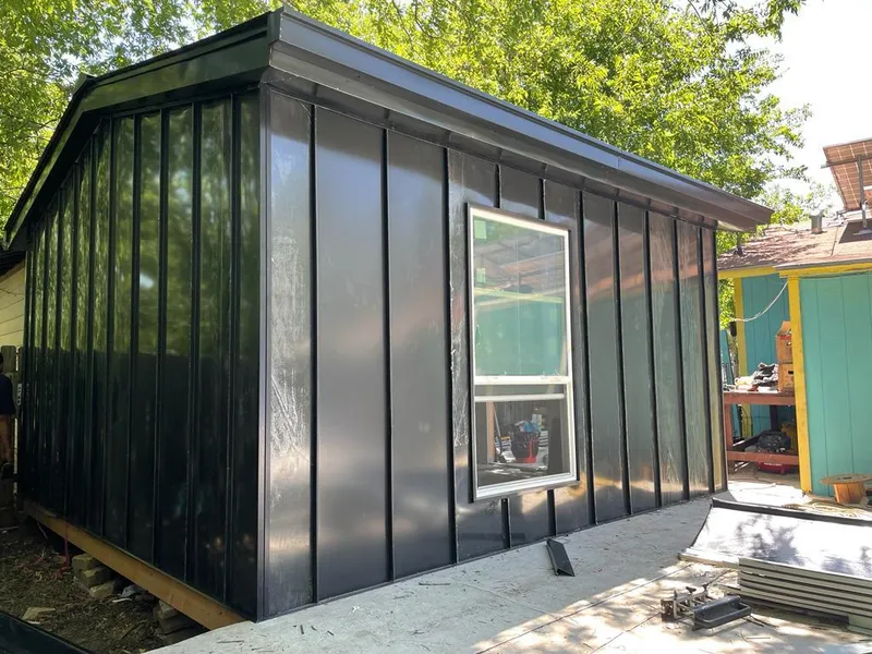 Black standing seam metal wall panels for Metal Roof Installation in Medford